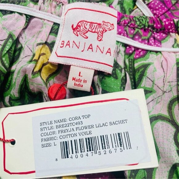 NEW Banjanan Size Large Blouse Floral Off The Shoulder Cora Top Freyja Flower - Picture 8 of 10